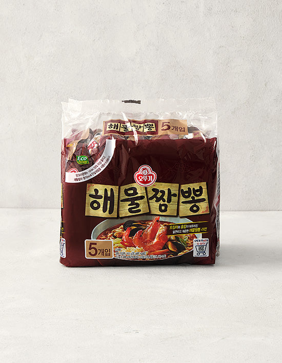 Ottogi Seafood Jjamppong, 5 ct (해물짬뽕) | 해물짬뽕 (120gX5입)