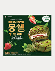 Premium Moncher Matcha & Strawberry (몽쉘) | 프리미엄 몽쉘 생크림케이크 말차&딸기 444g