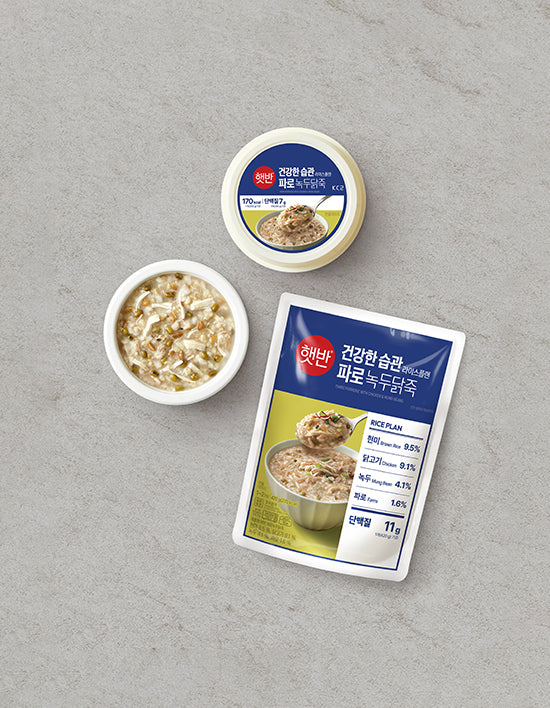 Farro Mung Bean Chicken Porridge, 2 Types (닭죽) | 라이스플랜 파로녹두닭죽 2종 (택1)