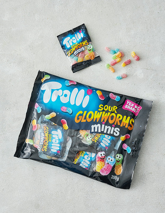 Sour Glowworms Mini Gummies (젤리) | 사우어 글로웜즈 미니스 200g