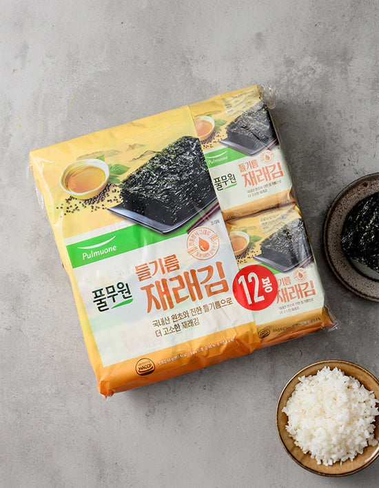[Pulmuone] Perilla Oil Roasted Seaweed 12-pack