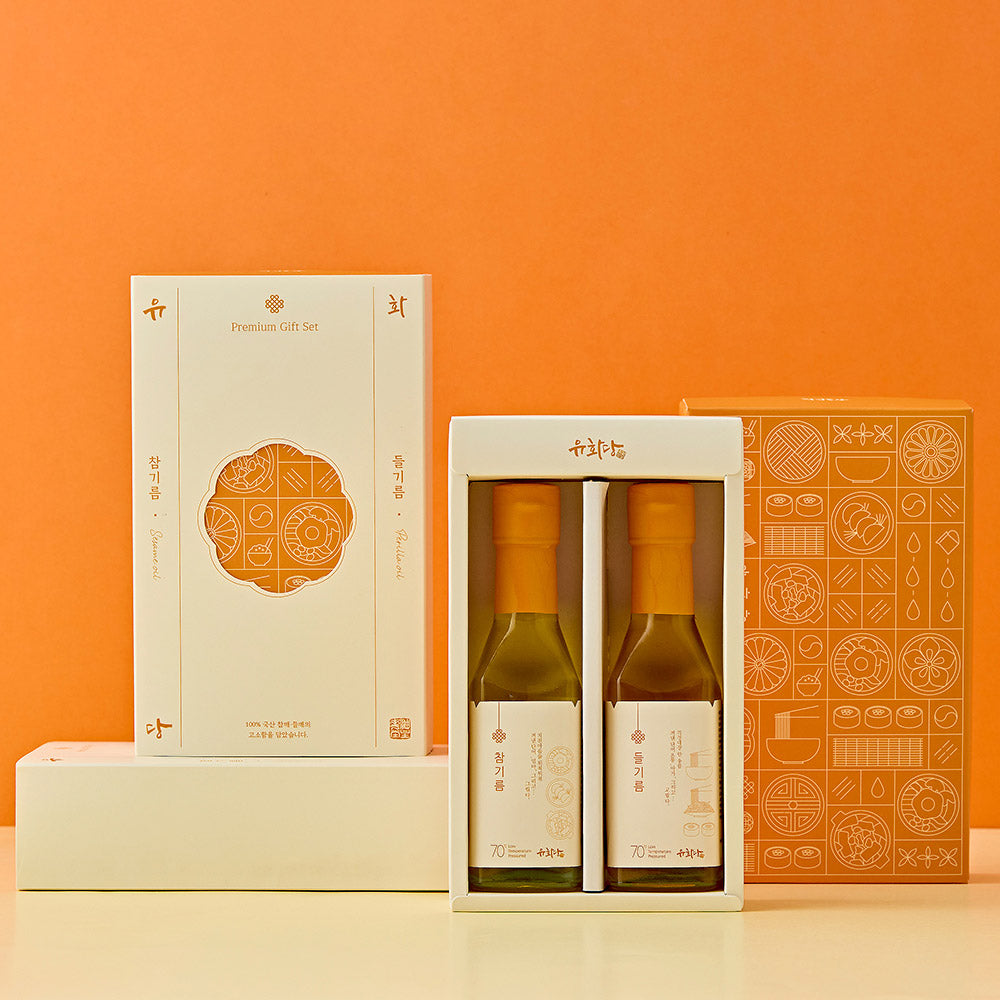 [유화당] 직접 짠 저온압착 국산 참기름 들기름 180ml - Kurly USA