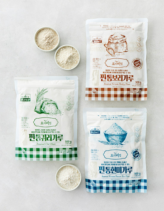 Steamed Whole-Grain Powder (곡물가루) | 찐통 귀리&보리&현미가루 3종 (택1)