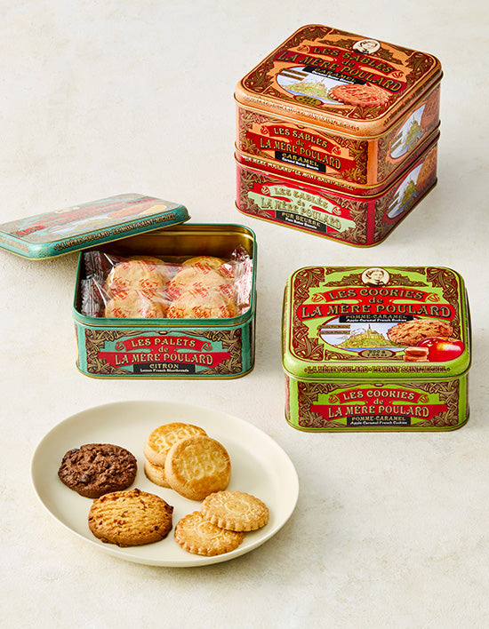 [La Mère Poulard] Traditional French Cookie Tin Case, 5 Types (Select 1)