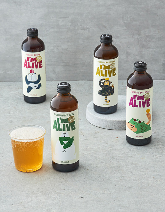 [아임얼라이브] 유기농 콤부차 315mL 4종 - Kurly USA