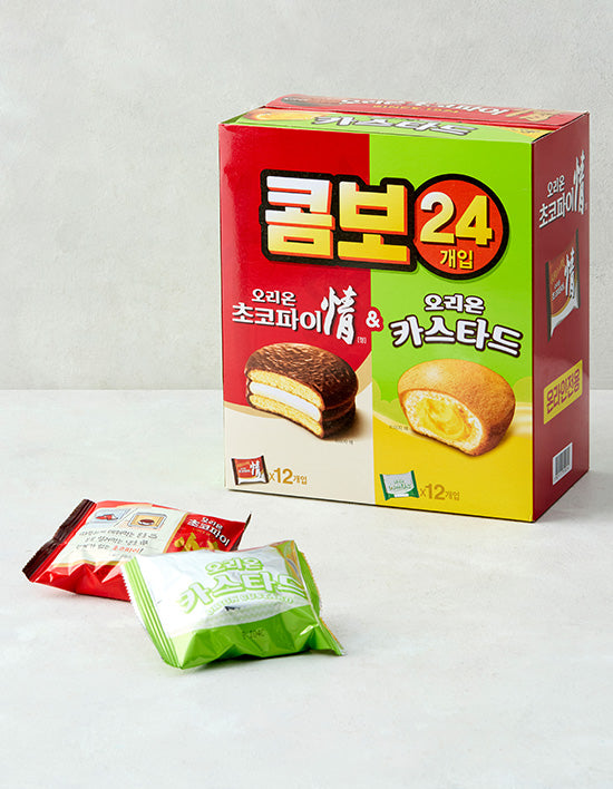 Choco Pie & Custard Combo Pack (파이) | 베스트 파이 콤보 대용량 24팩 (초코파이 & 카스타드)