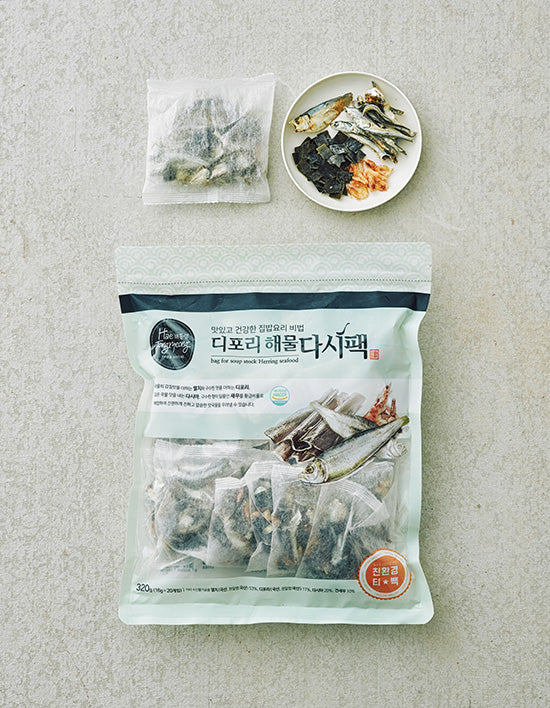 [해통령] 디포리 해물 다시팩 320g (20입) - Kurly USA