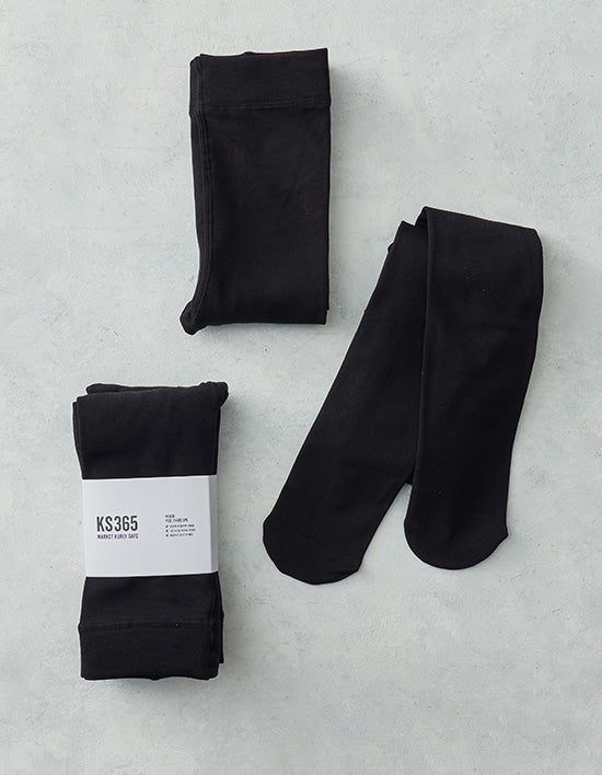 [KS365] 기모 스타킹 2매입(검정)
