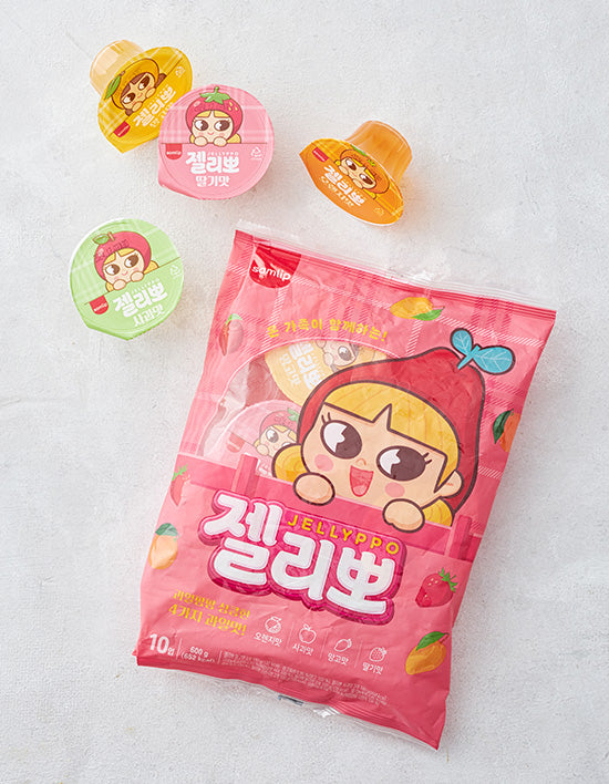 [삼립] 온가족이 함께 즐기는 4가지맛 젤리뽀 10입 600g - Kurly USA