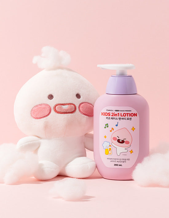 Little Friends 2-in-1 Face & Body Lotion, 390ml (로션) | 리틀프렌즈 키즈 2in1 페이스 앤 바디로션 어피치 390ml