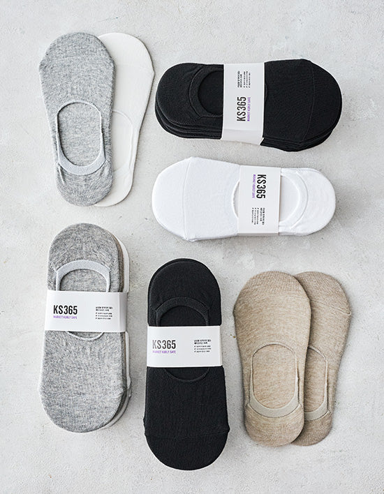 No-Show Fake Socks, 6 Types, 10 Pairs (양말) | 벗겨지지 않는 페이크삭스 양말 6종(10개입)(택1)