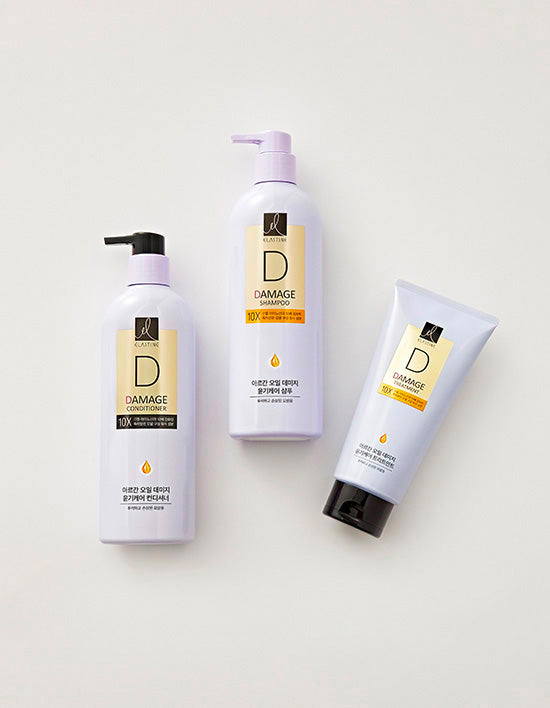 [엘라스틴] 데미지 윤기케어 10X 샴푸&컨디셔너&트리트먼트 3종 (택1) - Kurly USA