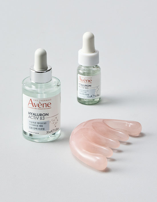 [Avène] Hyaluron Active B3 Anti-Aging Serum Set (+10mL Serum, Pink Gua Sha)