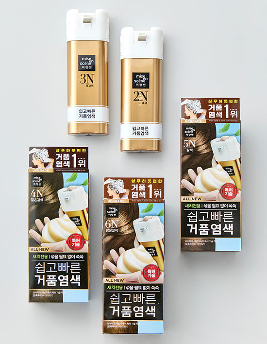 [미쟝센] 올뉴 쉽고 빠른 거품 셀프 새치커버 염색약 80g 5종(택1) - Kurly USA