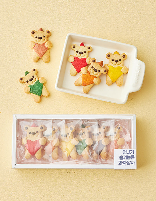 [언니가 숨겨놓은 과자상자] 하트곰돌이 쿠키세트 (6개입) - Kurly USA