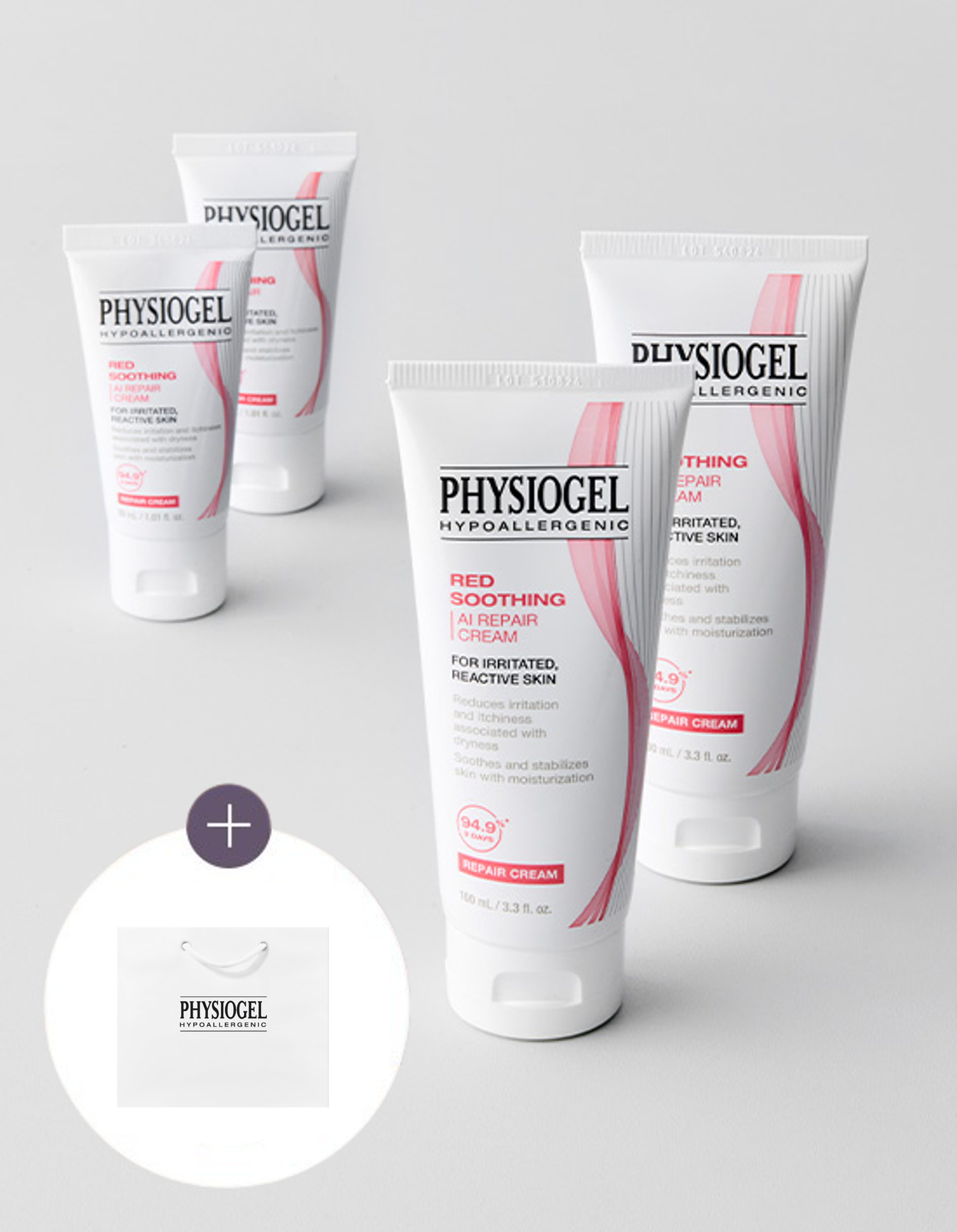 [피지오겔] 레드수딩 AI 리페어 크림 100ml 더블기획(크림 100ml 2개 +30ml 2개) - Kurly USA