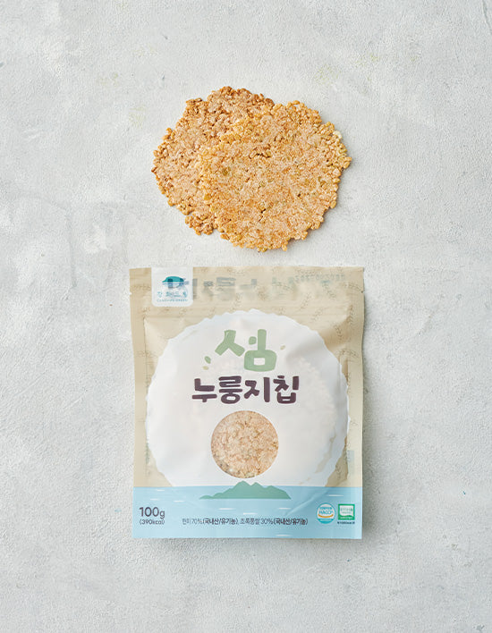 [강화드림] 100% 유기농 국내산 쌀 섬 누룽지 칩 100g - Kurly USA