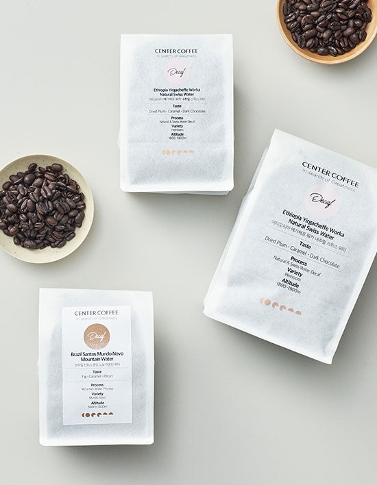 [센터커피] 디카페인 원두 3종 (210g, 500g) - Kurly USA