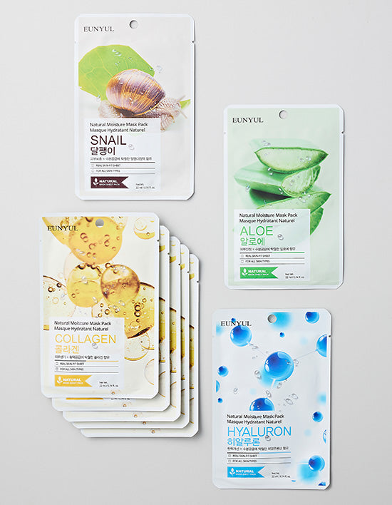 [은율] 내츄럴 마스크팩 30매 (6종*5매)(장당 450원) - Kurly USA