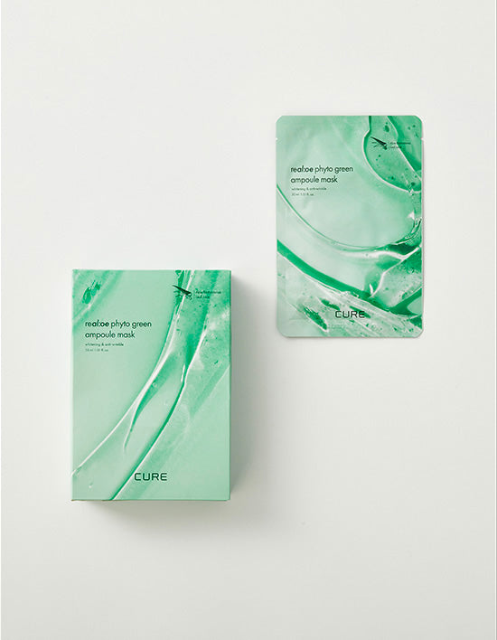 [김정문알로에] 큐어 리알로에 피토 그린 앰플 마스크 10매 - Kurly USA