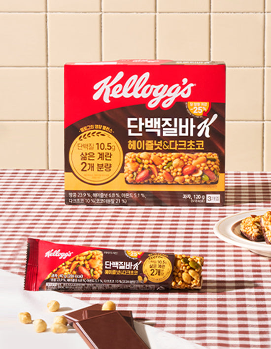 Protein Bar K Hazelnut Dark Choco (단백질바K) | 단백질바K (헤이즐넛&다크초코)(40gx3개입)
